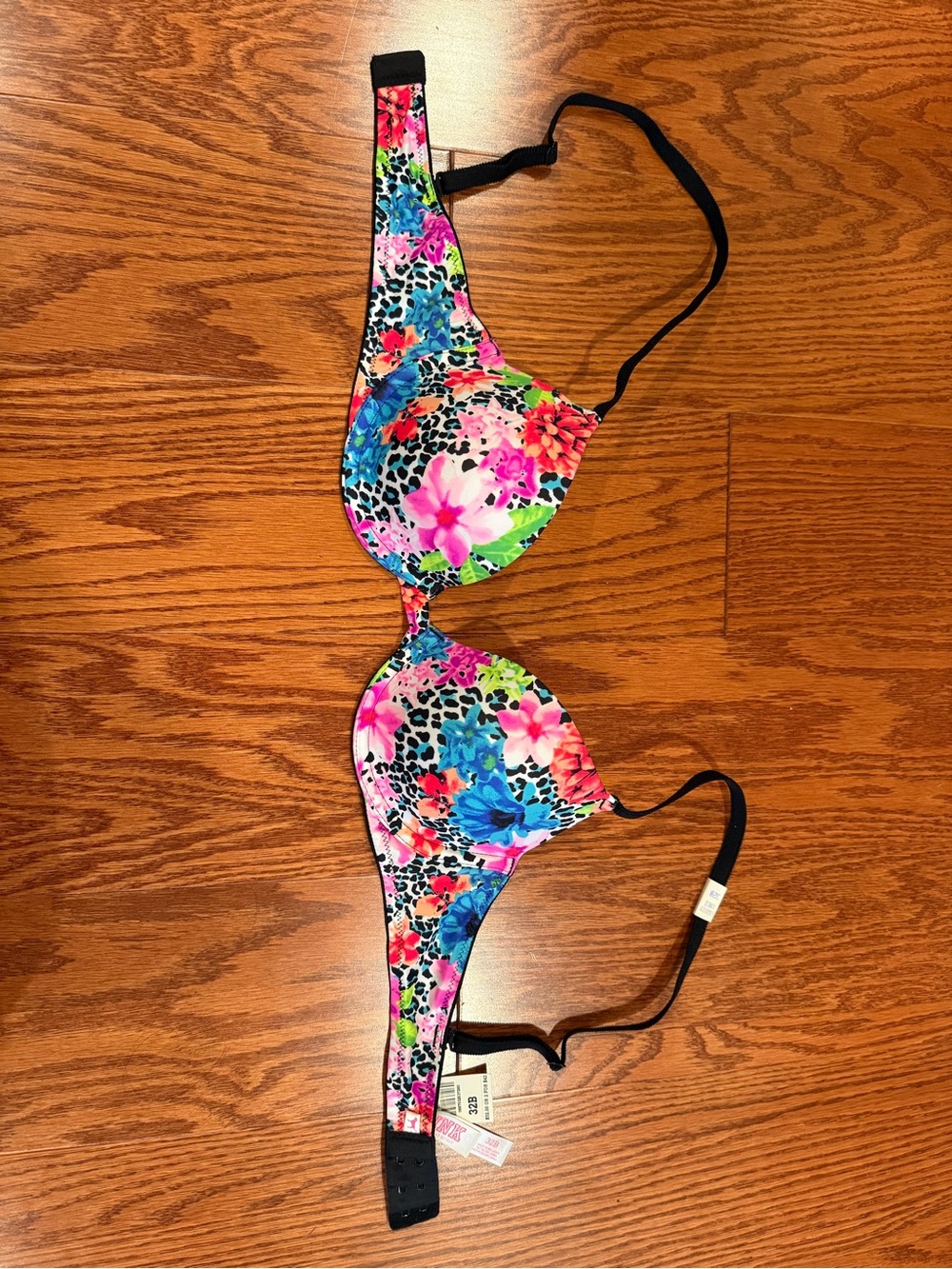 PINK Victoria's Secret Multicolor Floral & Leopard Print Bra
